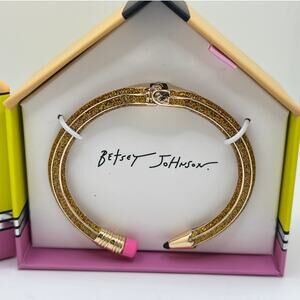 Betsey Johnson Bracelet Yellow Glitter Pencil